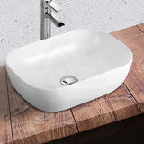 460X330X135Mm Rectangle Gloss White Above Counter Ceramic Basin Ultra Slim