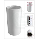 460X445X820Mm Freestanding Ceramic Basin Gloss White Pedestal Floor Mounted No Tap Hole Basins