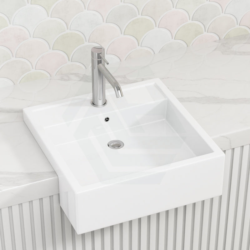 460X460X150Mm Rak Nova Semi-Recessed Ceramic Basin 1 Or 3 Tap Holes Available Semi-Recessed Basins