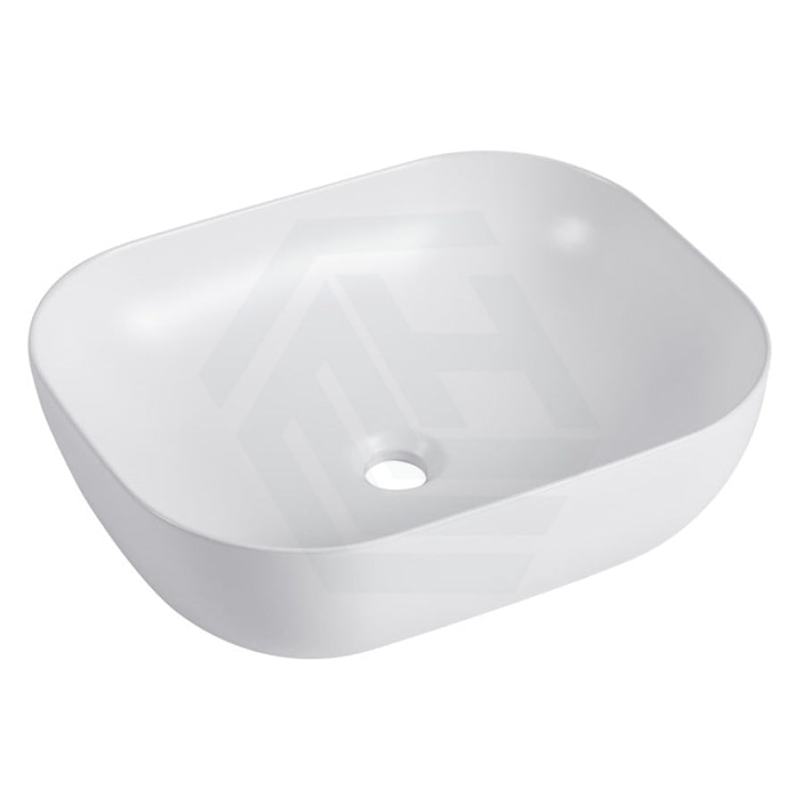 Above Counter Ceramic Basin Ultra Slim Rectangle Matt White