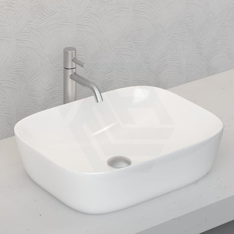 Above Counter Ceramic Basin Ultra Slim Rectangle Gloss White