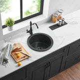 470X228Mm Matt Black Camden Fireclay Kitchen/Laundry Sink Round Single Bowl Top/Under Mount Kitchen