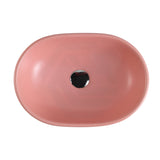 470X340X130Mm Oval Matt Pink Above Counter Ceramic Basin Top