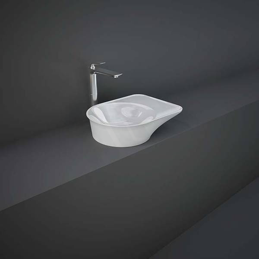 480X360X125Mm Rak Valet Alpine White Above Counter Wash Basins Sani-Quartz