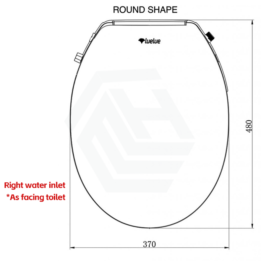 480X370Mm Round Toilet Cover Seat With Posterior Wash And Self Nozzle Cleaning For Toilet Smart