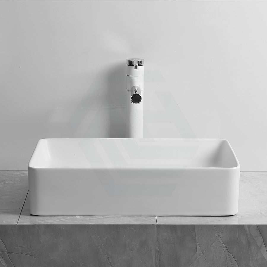 480X370X110Mm Ceramic Basin Above Counter Rectangle Matt White Basins