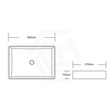 480X370X110Mm Ceramic Basin Above Counter Rectangle Matt White Basins