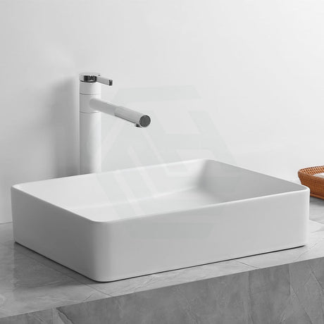 480X370X110Mm Ceramic Basin Above Counter Rectangle Matt White Basins