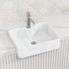 480X370X130Mm Rectangle Gloss White Semi Recessed Ceramic Basin Semi-Recessed Basins