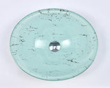 480X390X140Mm Tempered Glass Oval Basin Double Layer