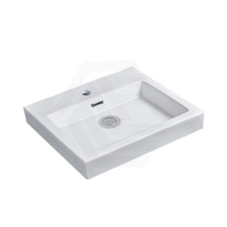 Inset Ceramic Basin Gloss White Rectangle Tap Hole