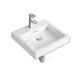 485X445X130Mm Inset Ceramic Basin Gloss White Rectangle Tap Hole