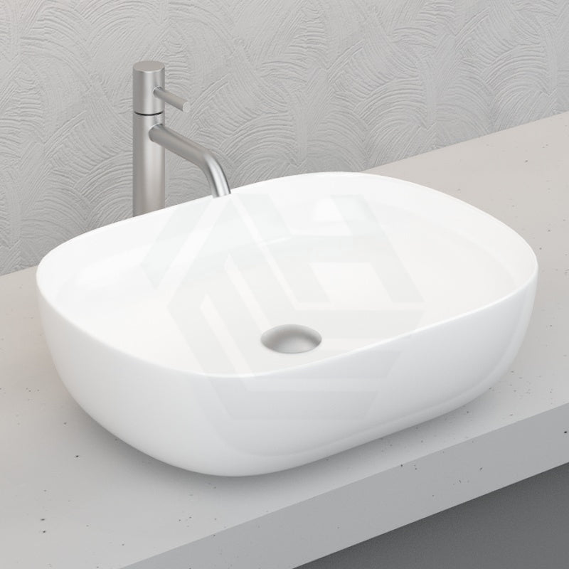 Above Counter Ceramic Basin Rectangle Ultra Slim Gloss White