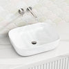 495X395X140Mm Rectangle Above Counter Gloss White Ceramic Basin Ultra Slim Basins