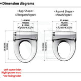 496/528X406X145Mm Intelligent Electric Toilet Cover Seat With Instant Heating And Auto Washer For