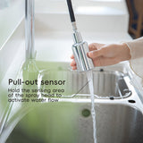 Chrome Touchless Motion Sensor Rechargeable Kitchen Mixer Pull Out Spray Head Usb Tap Accessories