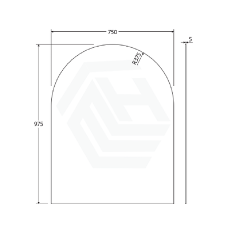 500/600/750/800mm Bathroom Mirror Pencil Edge Arch Wall Mounted