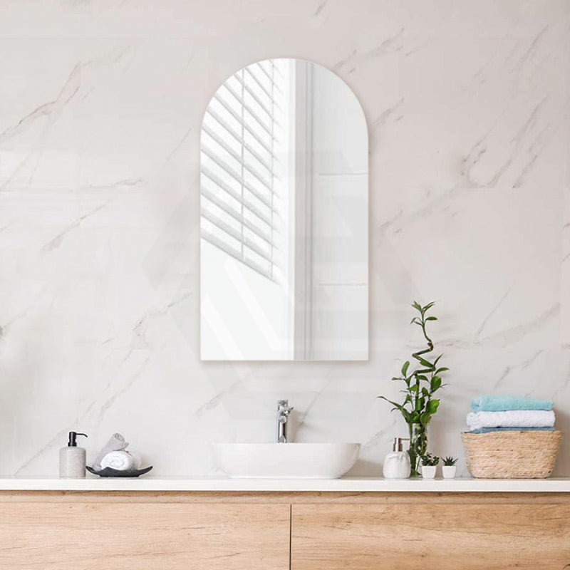 500/600/750/900Mm Bathroom Mirror Pencil Edge Arch Wall Mounted Frameless Mirrors