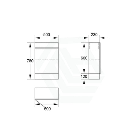 500Mm Freestanding Bathroom Vanity With Kickboard 1-Door Multi-Colour Cabinet Only Left Hinge