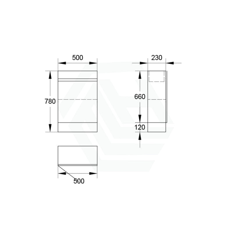 500Mm Freestanding Bathroom Vanity With Kickboard 1-Door Multi-Colour Cabinet Only Left Hinge