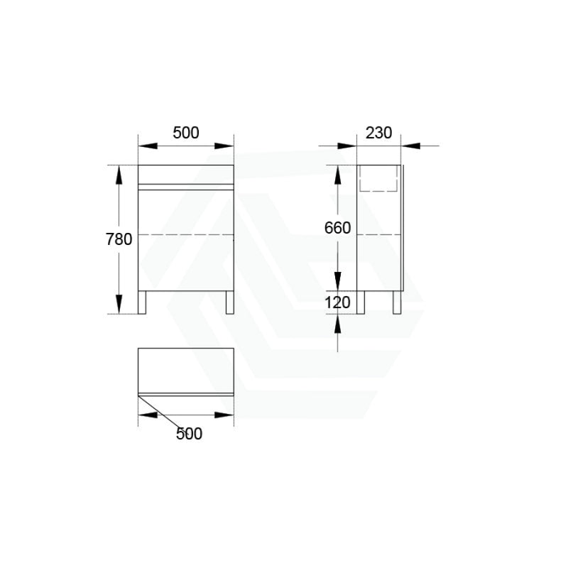 500Mm Freestanding Bathroom Vanity With Legs 1-Door Multi-Colour Cabinet Only Left Hinge Vanities