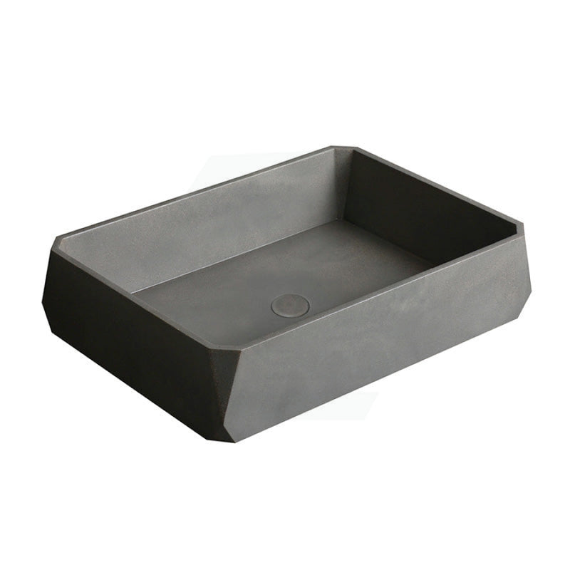 500Mm Rectangle Matte Grey Above Counter Concrete Basin Pop-Up Waste Included Basins