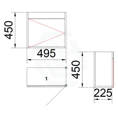 500Mm Wall Hung Bathroom Floating Vanity 1-Door Multi-Colour Cabinet Only Right Hinge Vanities