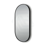 500X1000Mm Matt Brushed Black Aluminum Framed Oval Wall Mirror Mirrors