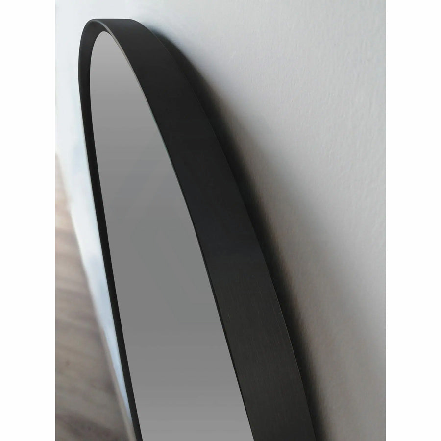 500X1000Mm Matt Brushed Black Aluminum Framed Oval Wall Mirror Mirrors