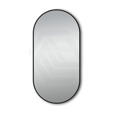 500X1000Mm Matt Brushed Black Aluminum Framed Oval Wall Mirror Mirrors