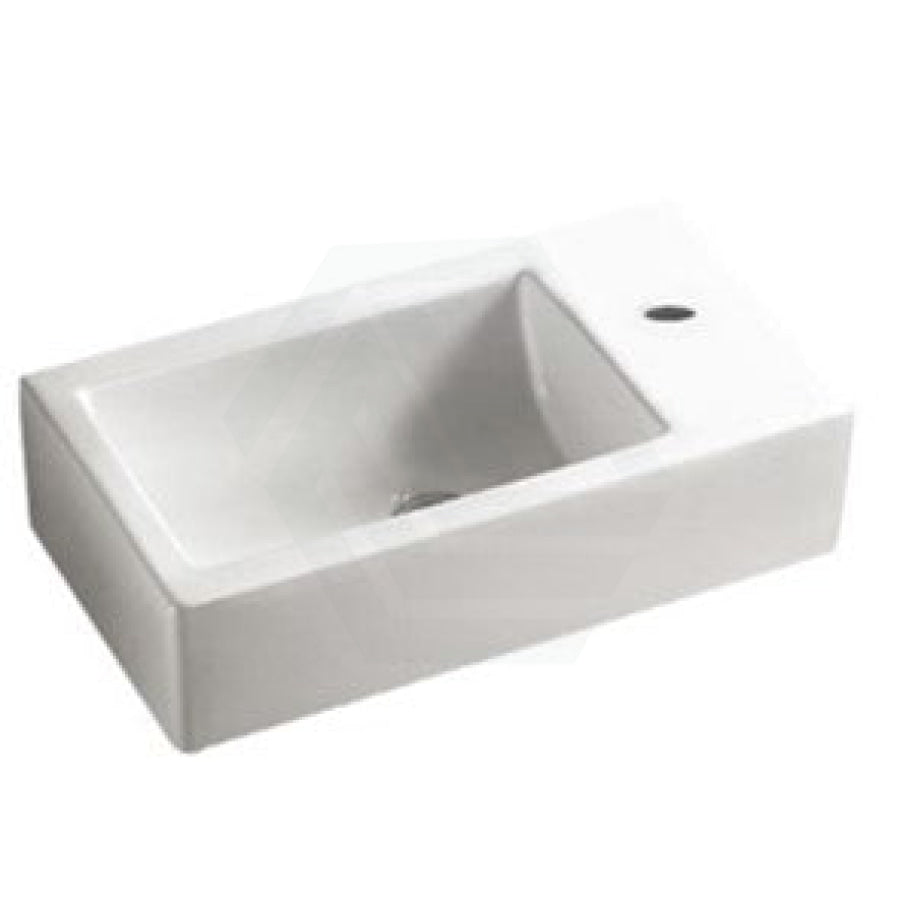 500X250X520Mm Wall Hung Bathroom Floating Vanity With Ceramic Top Dark Grey Wood Grain One Tap Hole