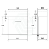 500X250X520Mm Wall Hung Bathroom Floating Vanity With Ceramic Top Dark Grey Wood Grain One Tap Hole