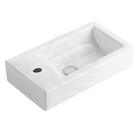 500X250X580Mm Wall Hung Bathroom Floating Vanity With Ceramic Top White Oak Wood Grain One Tap Hole