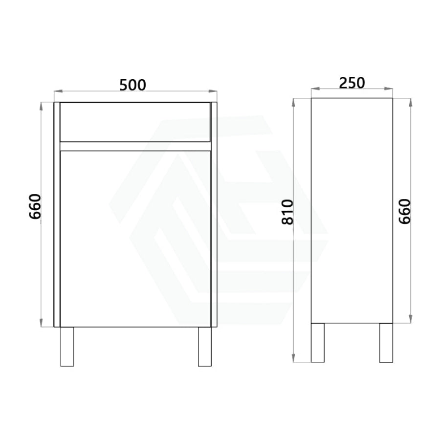 500X250X940Mm Bathroom Vanity Dark Oak Cabinet Ceramic Top Freestanding Pvc Filmed Floor Mini Narrow