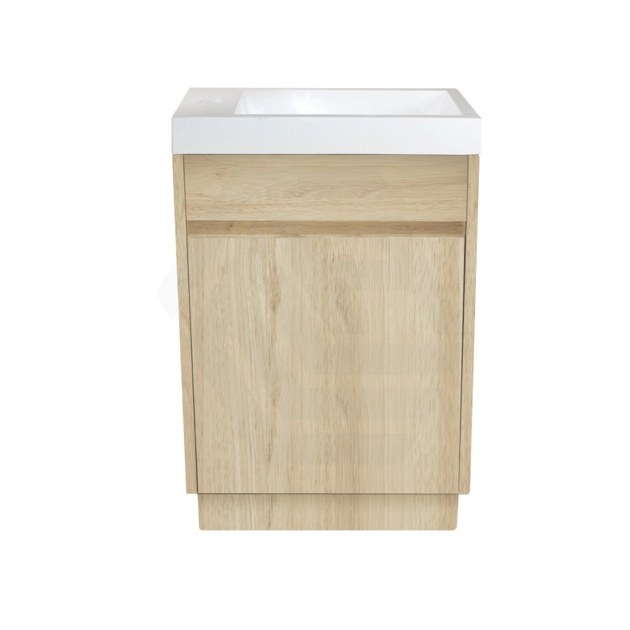 500X250X940Mm Mini Bathroom Vanity White Oak Wood Grain Cabinet Ceramic Top Kickboard Freestanding