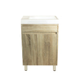 500X250X940Mm Mini Bathroom Vanity White Oak Wood Grain Ceramic Top Pvc Filmed Floor Freestanding