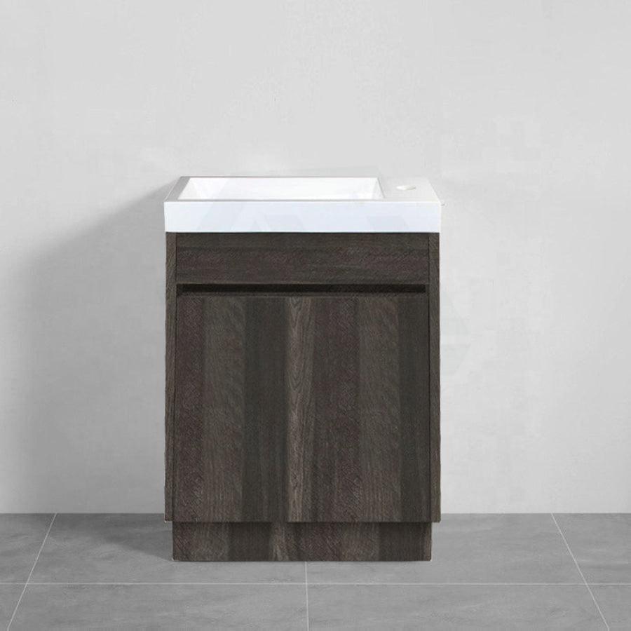 500mm Mini Vanity Cabinet Ceramic Top Kickboard Dark Grey