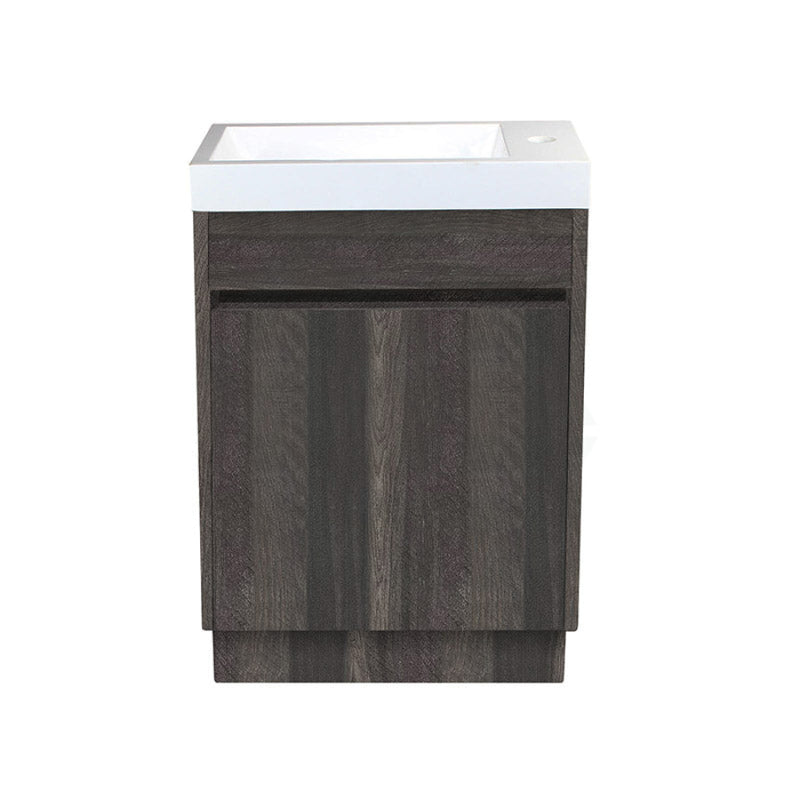 500X250X940Mm Pvc Filmed Floor Mini Bathroom Vanity Dark Grey Cabinet Ceramic Top Kickboard