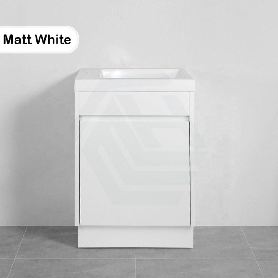 500mm Mini Vanity Ceramic Top With Kickboard Matt White