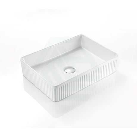 500X380X120Mm Rectangle Above Counter Ceramic Basin Ultra Slim Gloss White Basins