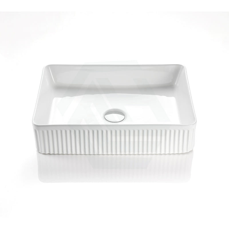 500X380X120Mm Rectangle Above Counter Ceramic Basin Ultra Slim Gloss White Basins