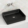 500X380X120Mm Rectangle Above Counter Ceramic Basin Ultra Slim Matt Black Basins