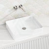 500X400X110Mm Rectangle Gloss White Above Counter Ceramic Basin Ultra Slim Basins