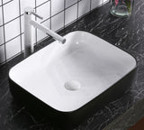 Above Counter Basin Rectangle Ceramic Gloss White Black