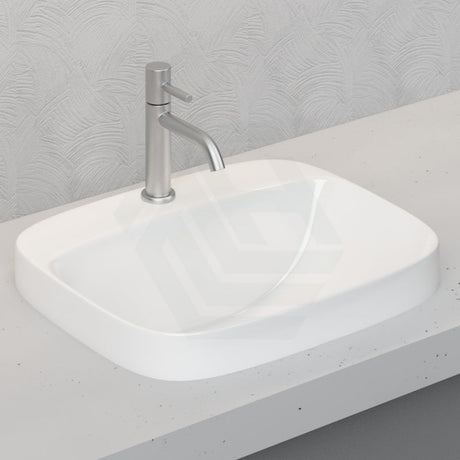 Inset Basin Rectangle Ceramic Gloss White