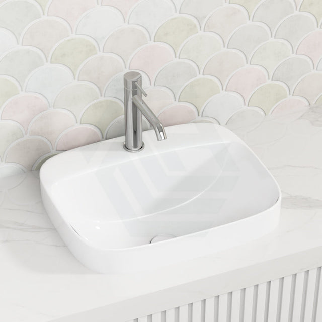 500X420X155Mm Rectangle Gloss White Ceramic Inset Drop-In Basin Basins