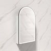 500X900Mm Canterbury Led Mirror Arch Shaving Cabinet Matt White Finish Black Framed Touchless