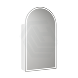 500X900Mm Canterbury Led Mirror Arch Shaving Cabinet Matt White Finish Frameless Touchless Sensor