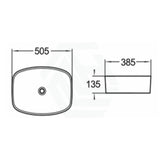 505X385X135Mm Rectangle Gloss White Above Counter Ceramic Basin Ultra Slim Basins