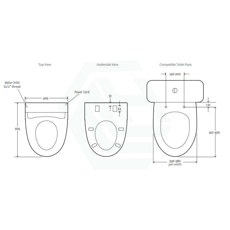 505Mm Englefield Length Intelligent Electric Toilet Cover Seat Plus With Remote Control For Toilet